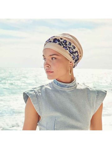 1545 HocEmmy - V Turban 0856 Cream w/Lavender Leo