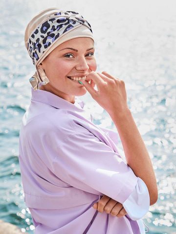 HocEmmy Turban | Cream w/Lavender Leo