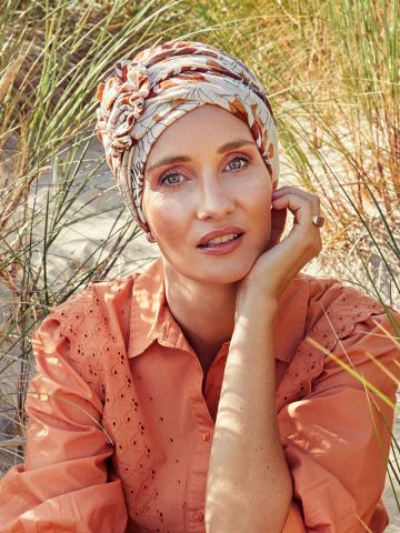 HocLotus Turban | Beige Leafs