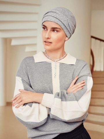 HocNelly Turban | Braided Grey melange