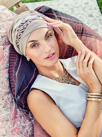 HocPerla Boho Turban Set | Taupe Tiger