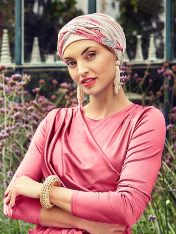 HocScarlett Turban Set Soft | Beige & Red Glam Mix