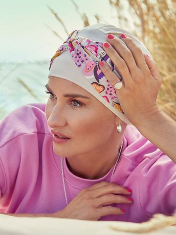 HocShakti Turban | Cement w/Bright Flower