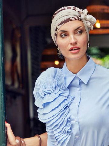 HocSienna Turban Set | Soft Beige Giraffe