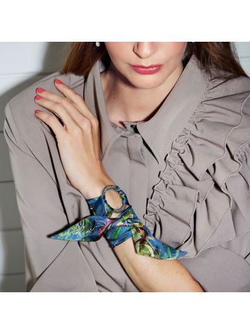 1580 Twilly Scarf - 5x85 4044 Asian Garden - Blue